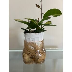 Handmade Resin Bum Shaped Planter with Dried Flowers | Boho Decor